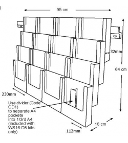 A4 & DL Wall system - 95cm wide