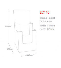 2 Pocket 1/4rd A4/DL Portrait Leaflet Holder