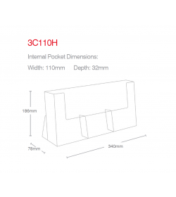 3 Pocket 1/3rd A4/DL Portrait Leaflet Holder 