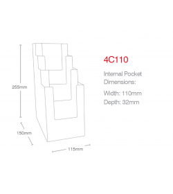 4 Pocket 1/3rd A4/DL Portrait Leaflet Holder 