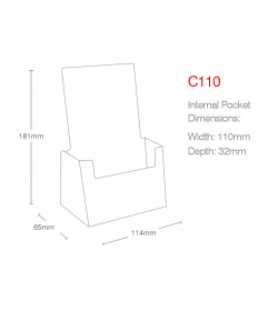 1 Pocket 1/3rd A4/DL Portrait Leaflet Holder 
