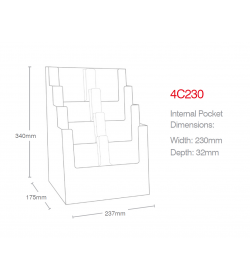 4 Pocket A4 Portrait Leaflet Holder